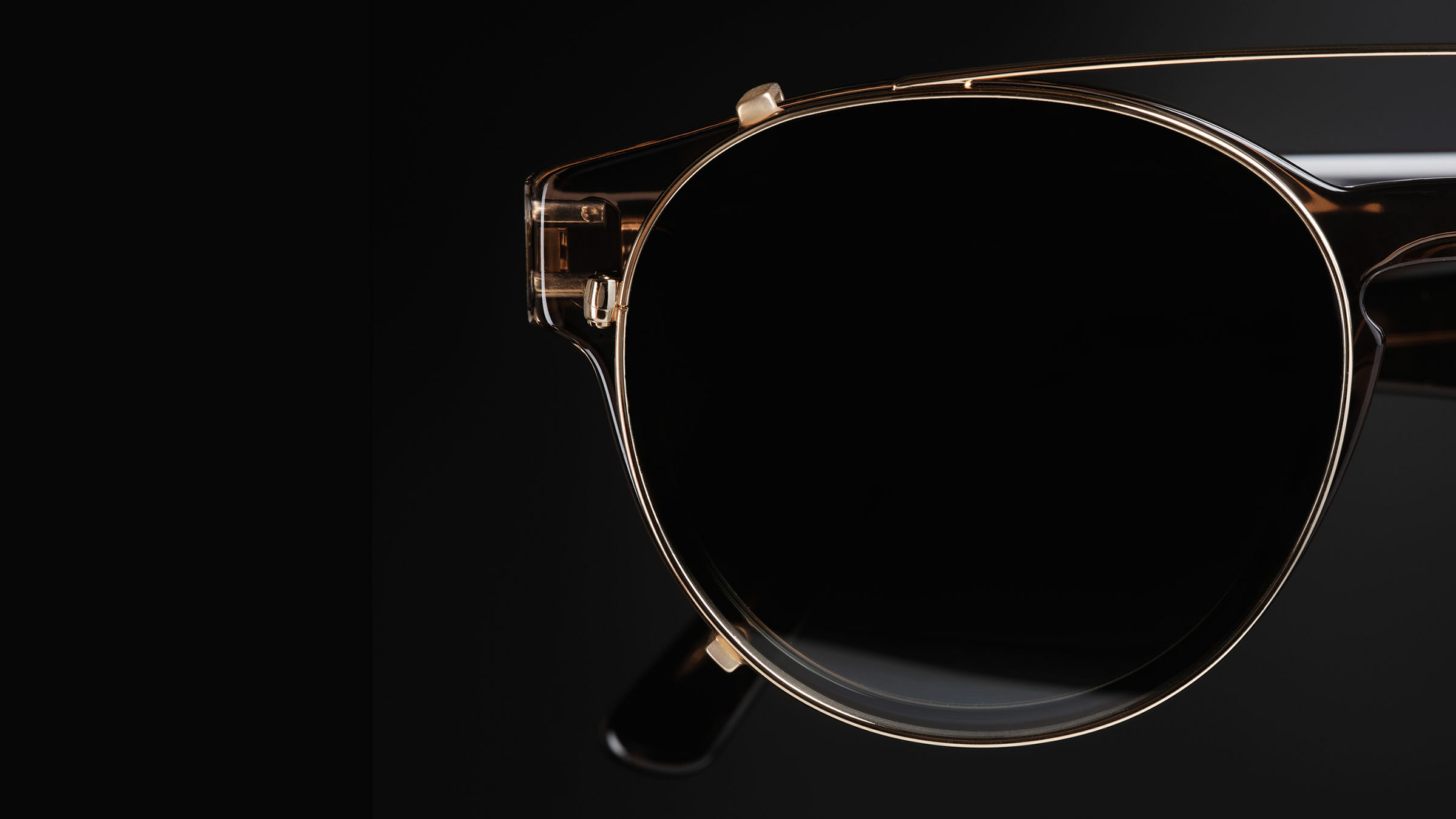 Detail shot of our AWearness - AW03 on a black background showing the matching clip-on